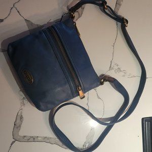 Fossil teal leather crossbody purse: Explorer Mini Heritage